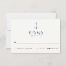 Elegante Anchor Navy Blue Wedding RSVP Card Karte