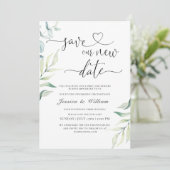 Elegante ändern das Datum Wasserfarbe Moderne Einladung (Stehend Vorderseite)