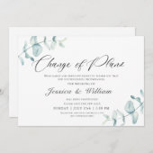 Elegante ändern das Datum Zurückgestellt Wasserfar Einladung (Vorne/Hinten)