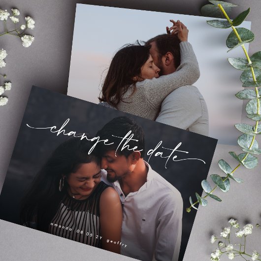 Elegante Ändern des Date Multi Foto QR CODE Save The Date