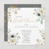 Elegante Anemone Bloral Bridal Dusche Einladung (Vorne/Hinten)