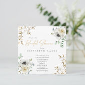 Elegante Anemone Bloral Bridal Dusche Einladung (Stehend Vorderseite)