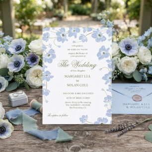 Elegante Anemone Blumen Hochzeitseinladung Einladung