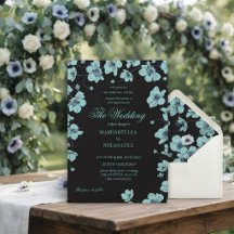 Elegante Anemone Blumen Hochzeitseinladung