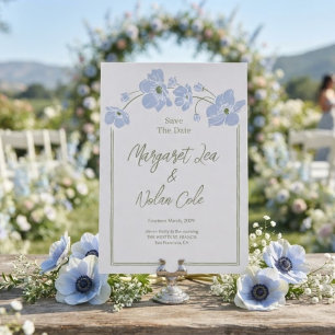 Elegante Anemone Blumen Save-the-Date-Karte Einladung