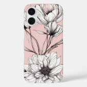 Elegante Anemone Floral Individuelle Name Case-Mate iPhone Hülle (Rückseite)
