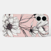 Elegante Anemone Floral Individuelle Name Case-Mate iPhone Hülle (Rückseite (Horizontal))