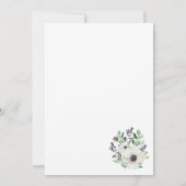 Elegante Anemone & Navy Winter Berries Hochzeit Einladung (Rückseite)
