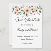 Elegante Anemone-Wildblumen-Save-the-Date-Karte (Vorderseite)