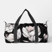 Elegante Anemonen-Blüte Schwarz Duffle Bag (Vorderseite)