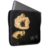 Elegante Anemonenblumen Initialen Laptopschutzhülle (Vorne Rechts)