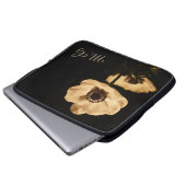 Elegante Anemonenblumen Initialen Laptopschutzhülle (Vorne Knopf)