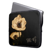 Elegante Anemonenblumen Initialen Laptopschutzhülle (Vorderseite Links)