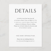 Elegante Anfangsskriptmonogramm Classic Wedding Begleitkarte (Vorderseite)