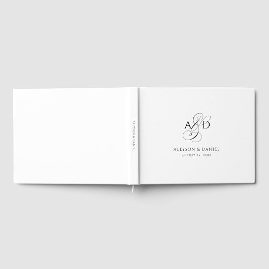 Elegante Anfangsskriptmonogramm Classic Wedding Gästebuch (Voll)