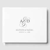 Elegante Anfangsskriptmonogramm Classic Wedding Gästebuch (Vorderseite)