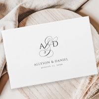 Elegante Anfangsskriptmonogramm Classic Wedding