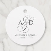 Elegante Anfangsskriptmonogramm Classic Wedding Geschenkanhänger (Vorderseite)