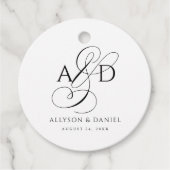 Elegante Anfangsskriptmonogramm Classic Wedding Geschenkanhänger (Vorderseite)