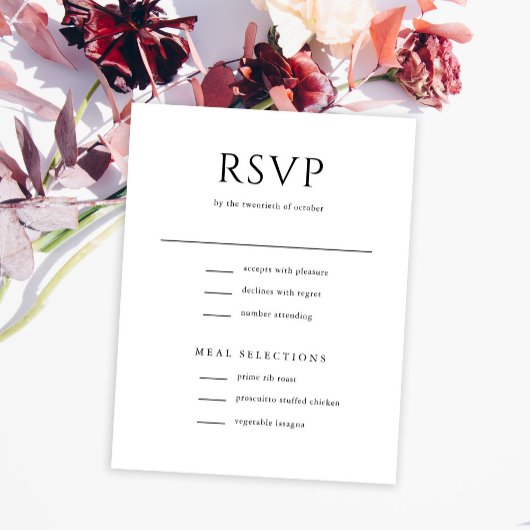 Elegante Anfangsskriptmonogramm Classic Wedding RSVP Karte