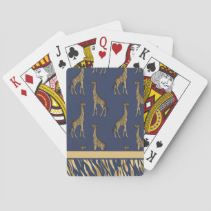 Elegante Animal Print Blue Moderne Spielkarten