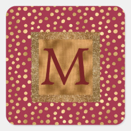 Elegante Animal Print Cheetah Chic Burgundy Gold Quadratischer Aufkleber