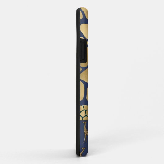 Elegante Animal Print Giraffe Gold Blue Glam Case-Mate iPhone Hülle (Hinten/Rechts)