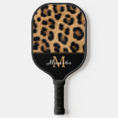 Elegante Animal Skin Leopard Print Pickleball Schläger (Vorderseite)