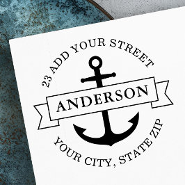 Elegante Anker- und Banner-nautische Rücksendeadre Gummistempel
