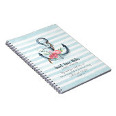 Elegante Ankermonogramm Stille Zeit Notizblock (Rechte Seite)