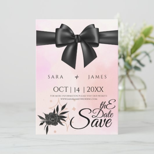 Elegante Ankündigung Datum freihalten (Stehend Vorderseite)