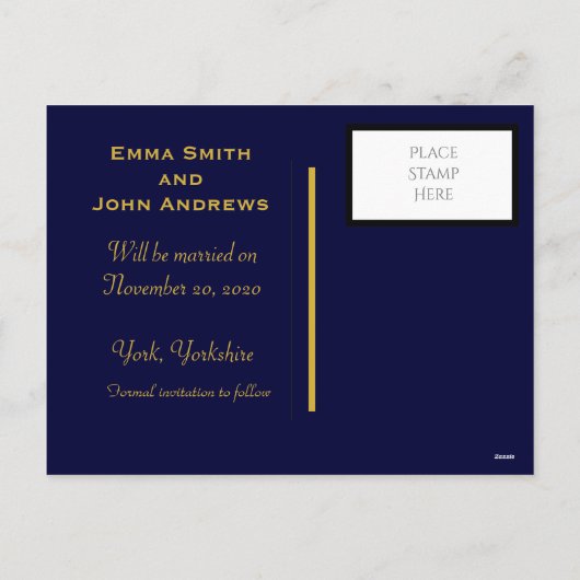 Elegante Ankündigung Datum freihalten Postkarte (Rückseite)