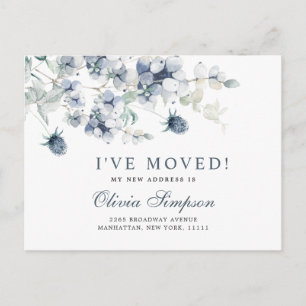 Elegante Ankündigung der Blue Winter Moving Postkarte