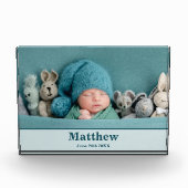 Elegante Ankündigung der Neugeburt Fotoblock (Vorderseite)