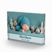 Elegante Ankündigung der Neugeburt Fotoblock (Rechts)