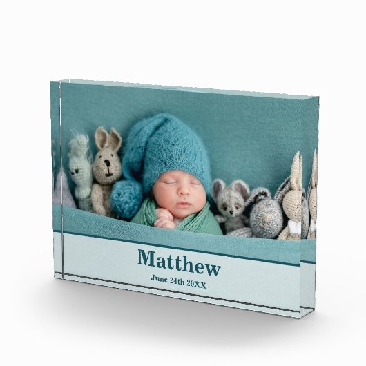Elegante Ankündigung der Neugeburt Fotoblock (Rechts)