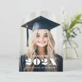 Elegante Ankündigung des Foto Abschlusses (Stehend Vorderseite)