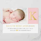 Elegante Ankündigung des Fotos in Monogramm (Vorderseite)