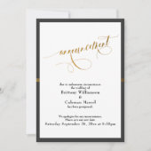 Elegante Ankündigung Dunkelgraue und goldene Strei (Vorderseite)