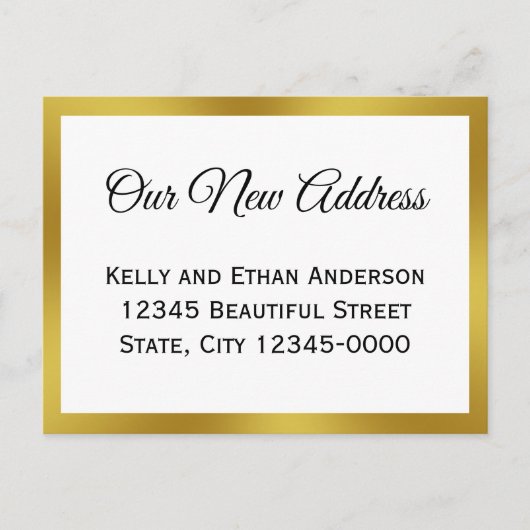 Elegante Ankündigung über die neue Adressenverschi Postkarte (Vorderseite)