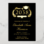 Elegante Ankündigung von Black Uni-Abschluß Foil (Vorderseite)