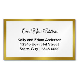 Elegante Ankündigung zur Schwarz-weißen Goldene Be Magnetische Visitenkarte