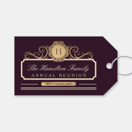 Elegante Annual Family Wiedersehen Gold Burgundy G Geschenkanhänger