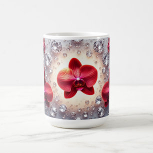 Elegante Anordnung der Roten Orchideen Kaffeetasse