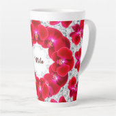 Elegante Anordnung der Roten Orchideen Milchtasse (Rechte Ecke)