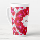 Elegante Anordnung der Roten Orchideen Milchtasse (Linke Ecke)