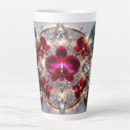 Elegante Anordnung der Roten Orchideen Milchtasse