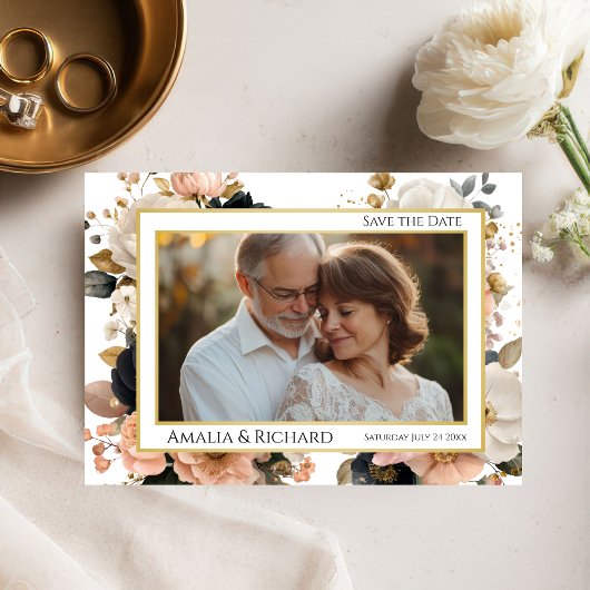 Elegante anpassbare florale Save-the-Date-Karte Save The Date