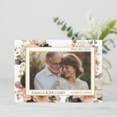 Elegante anpassbare florale Save-the-Date-Karte Save The Date (Stehend Vorderseite)