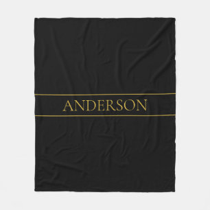 Elegante anpassbare Gold-Texte und -Linien Fleecedecke